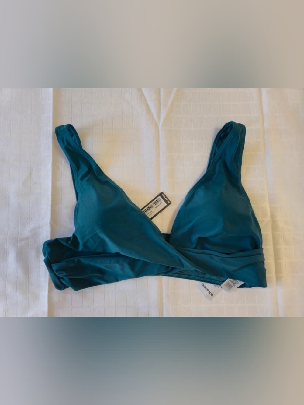 boohoo Teal Wrap-Front Bralette - Teal
